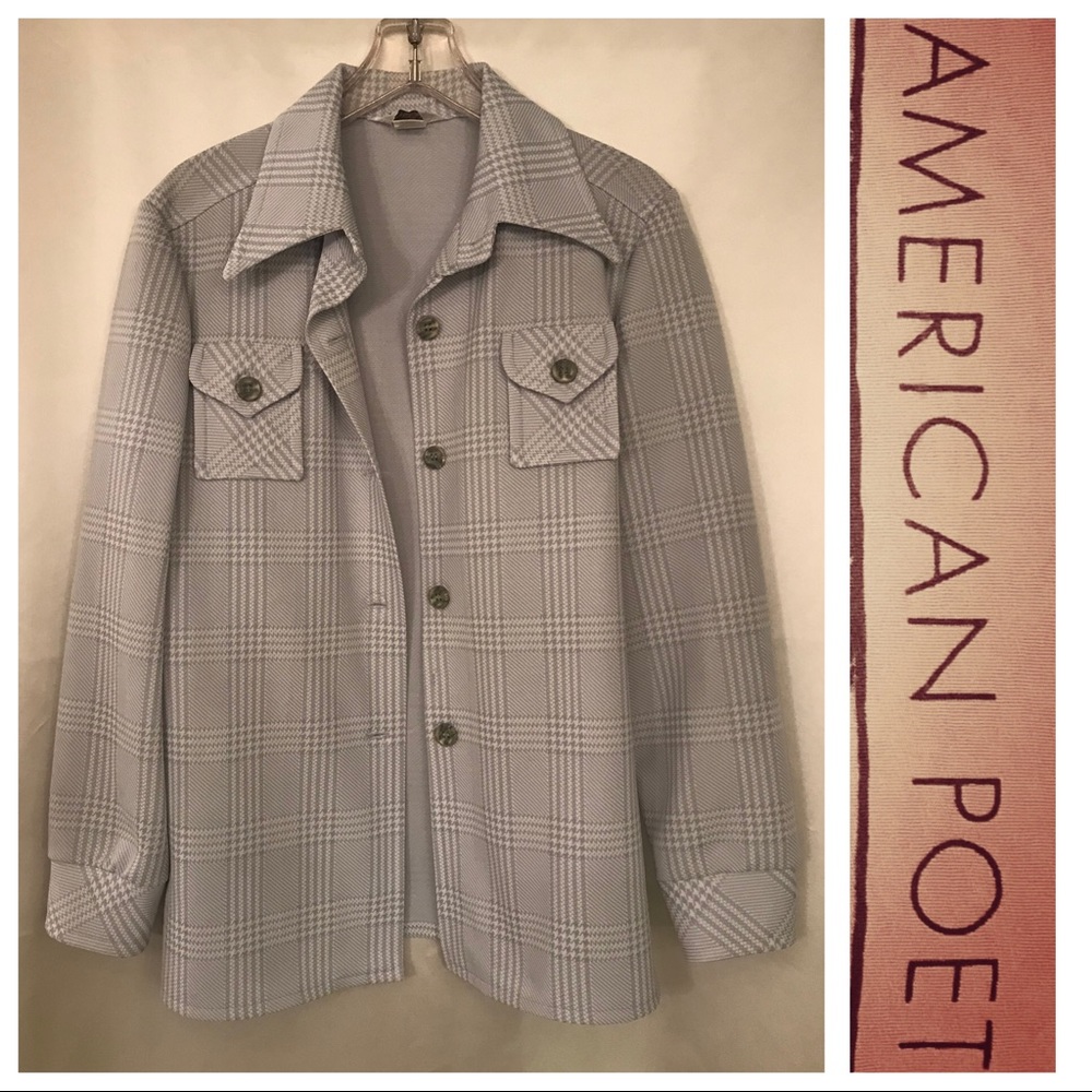 ♦️VINTAGE 70’s♦️Plaid Polyester SHIRT-JACKET